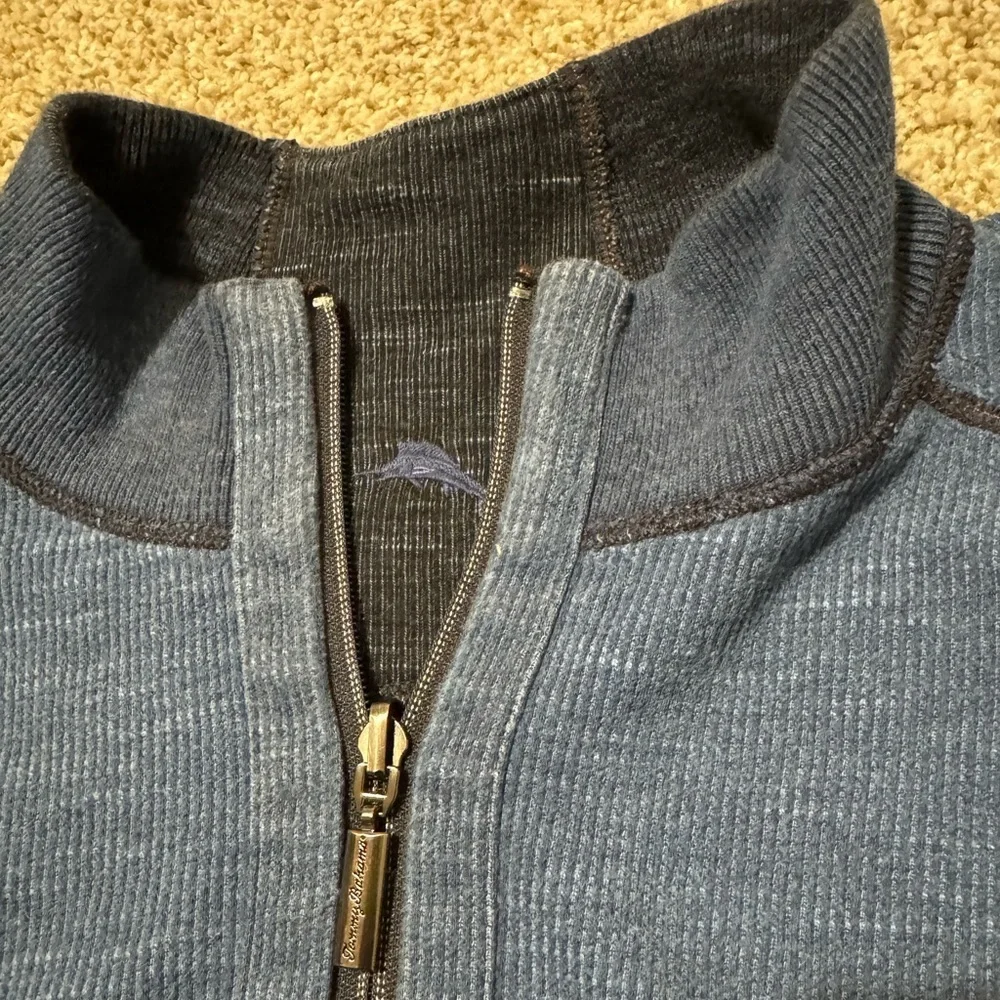Tommy Bahama On The Double Reversible Half-Zip Sweatshirt | XLarge | Blue/Navy